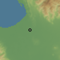 Shaded relief of the 59 km around Mapandan, drawn from the GMTED2010 grid