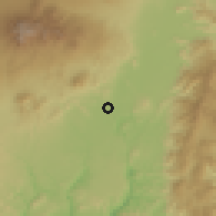Shaded relief of the 60 km around Maramag, drawn from the GMTED2010 grid