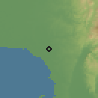 Shaded relief of the 59 km around Marilao, drawn from the GMTED2010 grid