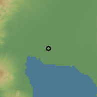 Shaded relief of the 59 km around Masantol, drawn from the GMTED2010 grid