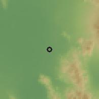 Shaded relief of the 60 km around Bagontapay, drawn from the GMTED2010 grid