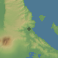 Shaded relief of the 59 km around Mauban, drawn from the GMTED2010 grid