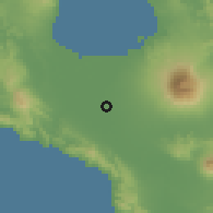 Shaded relief of the 60 km around Milaor, drawn from the GMTED2010 grid