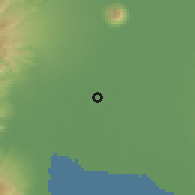Shaded relief of the 59 km around Minalin, drawn from the GMTED2010 grid