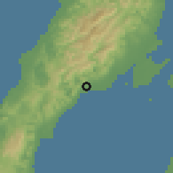 Shaded relief of the 60 km around Minglanilla, drawn from the GMTED2010 grid