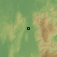 Shaded relief of the 60 km around Monkayo, drawn from the GMTED2010 grid
