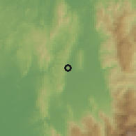 Shaded relief of the 60 km around Montevista, drawn from the GMTED2010 grid