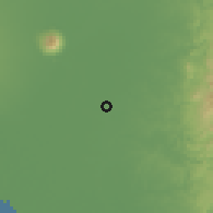 Shaded relief of the 59 km around Bahay Pare, drawn from the GMTED2010 grid