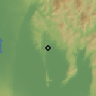 Shaded relief of the 59 km around Morong, drawn from the GMTED2010 grid