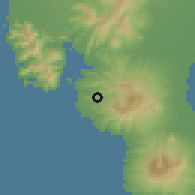 Shaded relief of the 59 km around Morong, drawn from the GMTED2010 grid