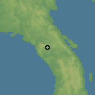 Shaded relief of the 60 km around Mulanay, drawn from the GMTED2010 grid