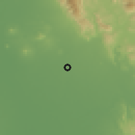 Shaded relief of the 59 km around Muñoz, drawn from the GMTED2010 grid