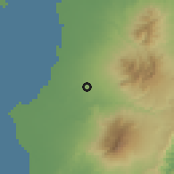 Shaded relief of the 60 km around Murcia, drawn from the GMTED2010 grid