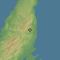 Shaded relief of the 60 km around Nangka, drawn from the GMTED2010 grid