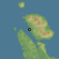Shaded relief of the 60 km around Naval, drawn from the GMTED2010 grid