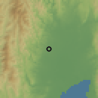 Shaded relief of the 60 km around New Visayas, drawn from the GMTED2010 grid