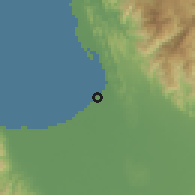 Shaded relief of the 59 km around Nibaliw, drawn from the GMTED2010 grid