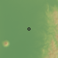 Shaded relief of the 59 km around Nieves, drawn from the GMTED2010 grid