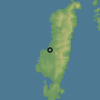 Shaded relief of the 60 km around Odiongan, drawn from the GMTED2010 grid