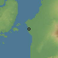 Shaded relief of the 60 km around Pacol, drawn from the GMTED2010 grid
