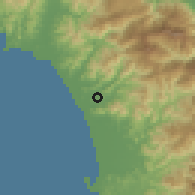 Shaded relief of the 60 km around Pag-Asa, drawn from the GMTED2010 grid