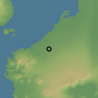 Shaded relief of the 59 km around Palangue, drawn from the GMTED2010 grid