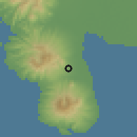 Shaded relief of the 59 km around Balanga, drawn from the GMTED2010 grid