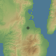 Shaded relief of the 60 km around Pamplona, drawn from the GMTED2010 grid