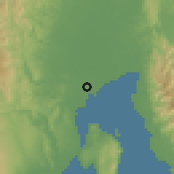 Shaded relief of the 60 km around Panabo, drawn from the GMTED2010 grid