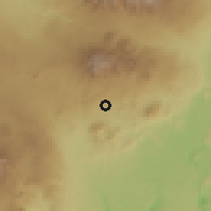 Shaded relief of the 60 km around Pangantucan, drawn from the GMTED2010 grid