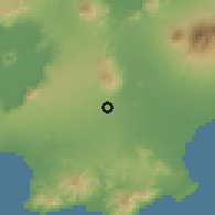 Shaded relief of the 59 km around Pansol, drawn from the GMTED2010 grid