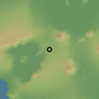 Shaded relief of the 59 km around Balele, drawn from the GMTED2010 grid