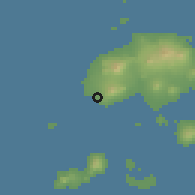 Shaded relief of the 60 km around Parang, drawn from the GMTED2010 grid