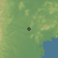 Shaded relief of the 60 km around Passi, drawn from the GMTED2010 grid