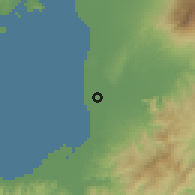 Shaded relief of the 60 km around Payao, drawn from the GMTED2010 grid