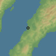 Shaded relief of the 60 km around Pinamungahan, drawn from the GMTED2010 grid