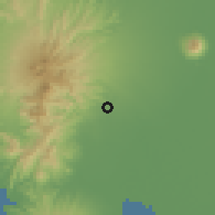 Shaded relief of the 59 km around Pio, drawn from the GMTED2010 grid