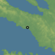 Shaded relief of the 59 km around Pitogo, drawn from the GMTED2010 grid
