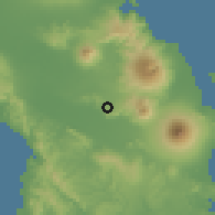 Shaded relief of the 60 km around Polangui, drawn from the GMTED2010 grid