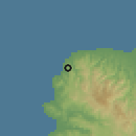 Shaded relief of the 60 km around Ponot, drawn from the GMTED2010 grid