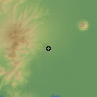 Shaded relief of the 59 km around Porac, drawn from the GMTED2010 grid