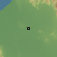 Shaded relief of the 59 km around Puelay, drawn from the GMTED2010 grid