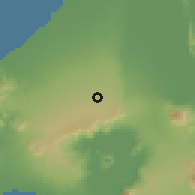 Shaded relief of the 59 km around Balite, drawn from the GMTED2010 grid