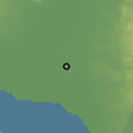 Shaded relief of the 59 km around Pulilan, drawn from the GMTED2010 grid