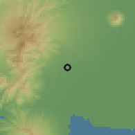 Shaded relief of the 59 km around Pulungmasle, drawn from the GMTED2010 grid
