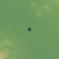 Shaded relief of the 59 km around Pura, drawn from the GMTED2010 grid