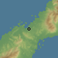 Shaded relief of the 60 km around Quezon, drawn from the GMTED2010 grid