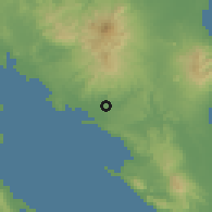 Shaded relief of the 59 km around Ragay, drawn from the GMTED2010 grid
