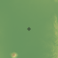 Shaded relief of the 59 km around Rajal, drawn from the GMTED2010 grid
