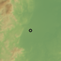 Shaded relief of the 59 km around Ramon, drawn from the GMTED2010 grid
